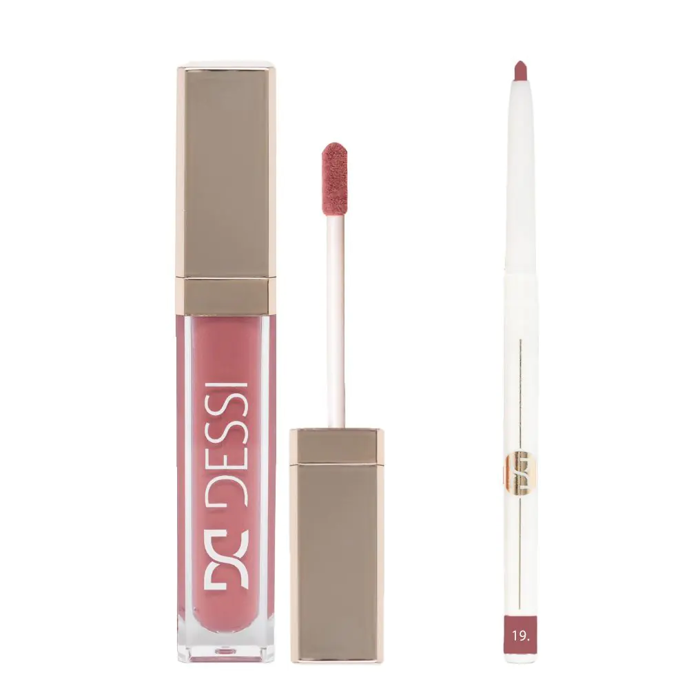 Dessi Cosmetics Zestaw do ust Pomadka 16 Lets Play + Konturówka 19