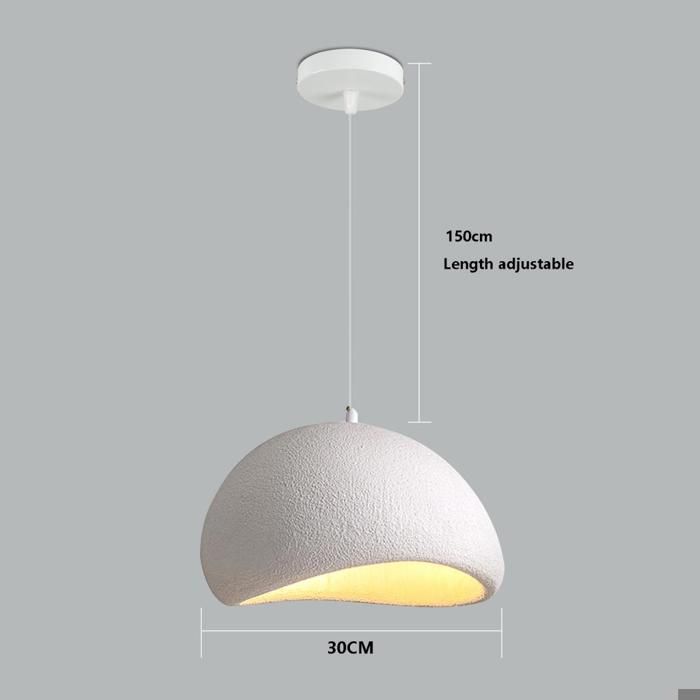 Lámpara colgante de cemento industrial moderna iDEGU de 30 cm, lámpara de techo con diseño Edison creativo para sala de estar y dormitorio, color blanco.