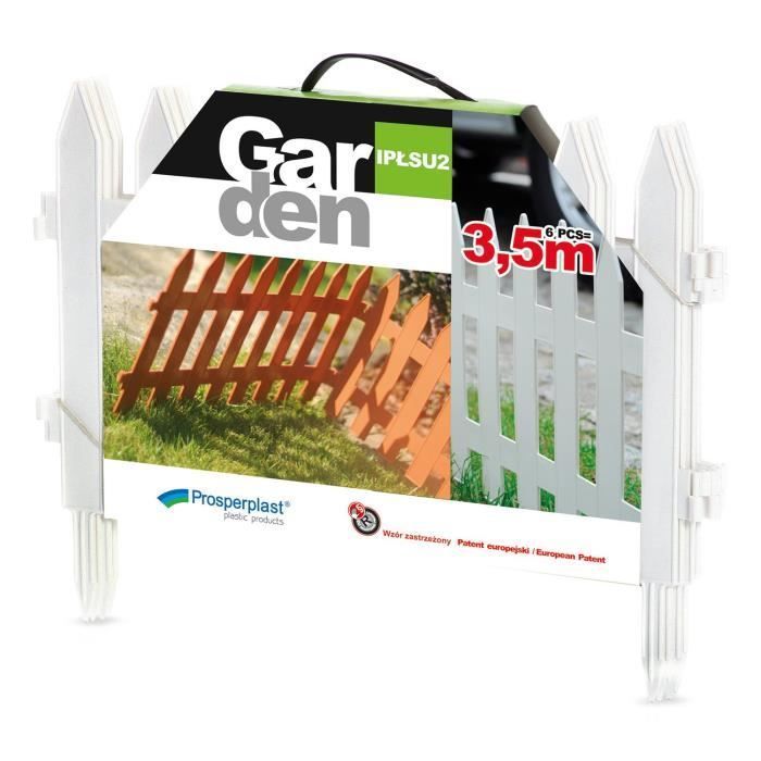 Classic Garden IPŁSU2 S449 3.5m White Garden Fence - PROSPERPLAST - Plastic