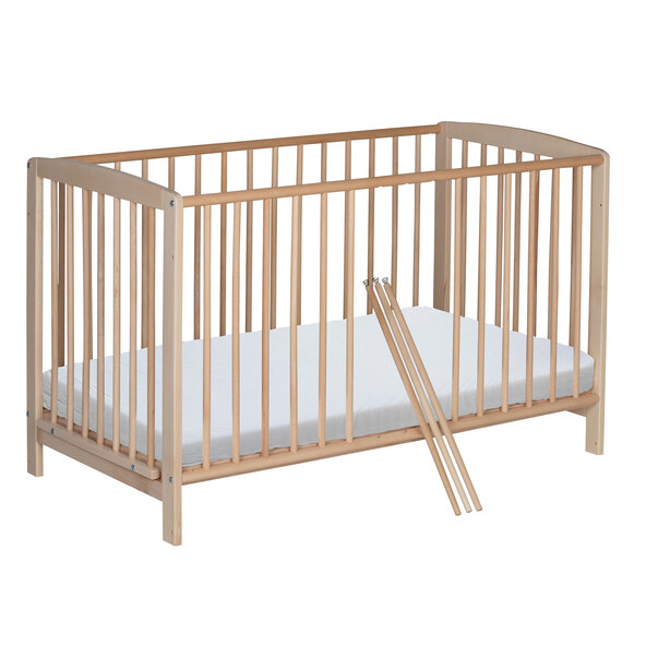 Micky bedside cot, 60 x 120 cm, including mattress, natural