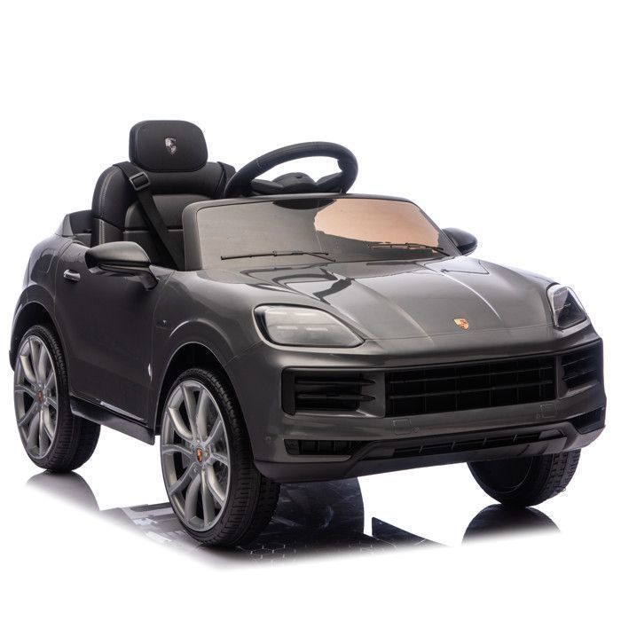 Coche eléctrico infantil LALAHO de 3 velocidades - 12 V con licencia - Dos modos de control, gris