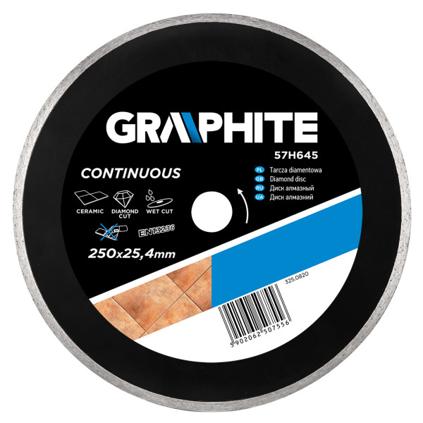Tarcza diamentowa 250x25.4mm pełna GRAPHITE 57H645