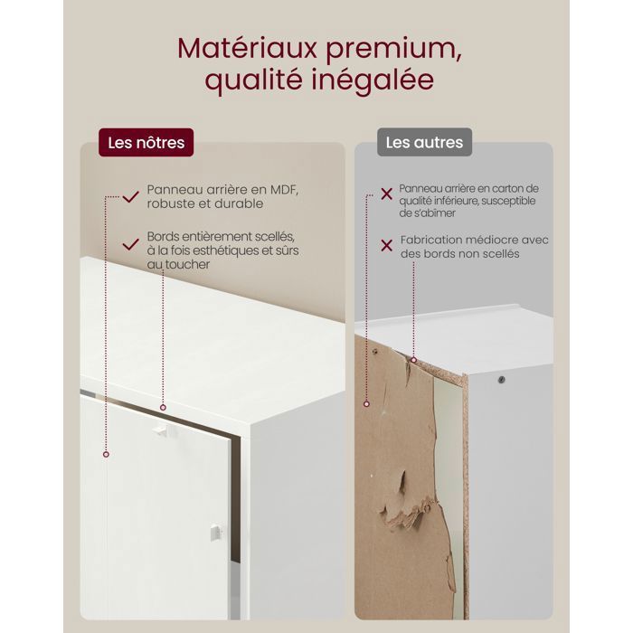 Scaffale a 6 ripiani VASAGLE, mobile contenitore a giorno, libreria, 24 x 40 x 178,5 cm, per soggiorno, ufficio, bianco nuvola.