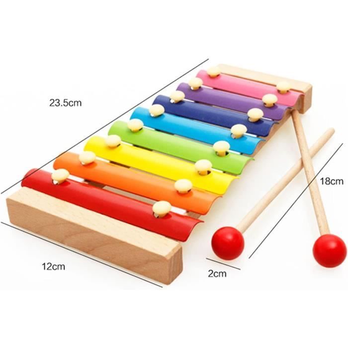 Xylophone Jouets Knock Piano, Instrument de Musique Xylophone en Bois pour Les Enfants