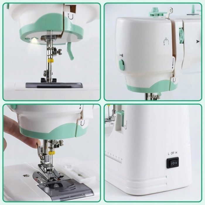 Machine à coudre électrique | Conçue pour les débutants | Machine à coudre domestique à double aiguille et double fil