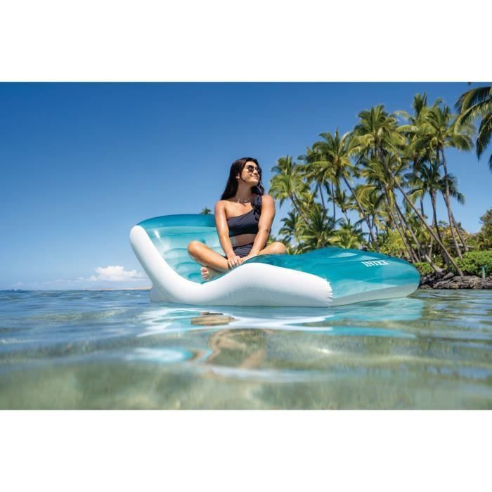 Materassino gonfiabile per sdraio INTEX - Asimmetrico - Blu oceano - 191 x 99 cm