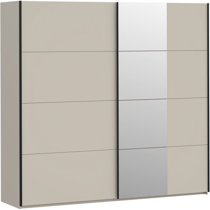 Armoire - 2 portes coulissantes - Cachemire + Miroir - L220,1 x P61,2 x H210,5 cm