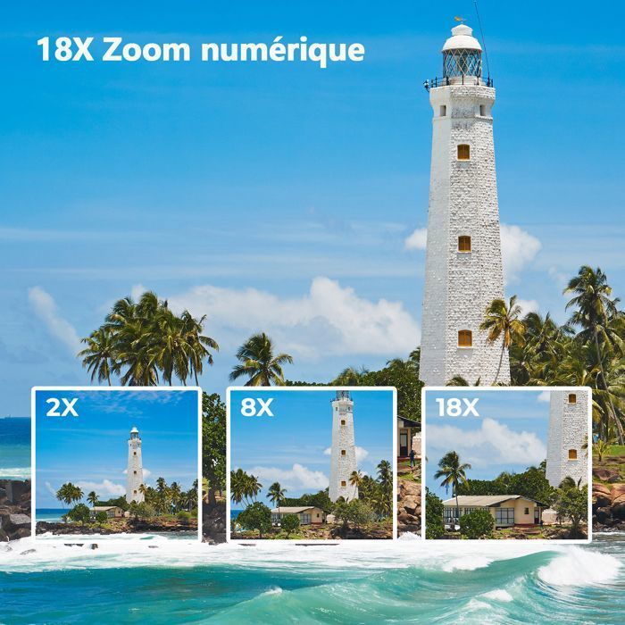 Campark 4K videokamera 48MP HD videokamera Vlogging digitalt videokamera med dobbelt objektiv og 3