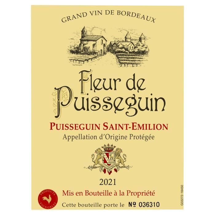 Fleur de Puisseguin 2021 Puisseguin Saint-Emilion - Bordeaux - 75 cl x6