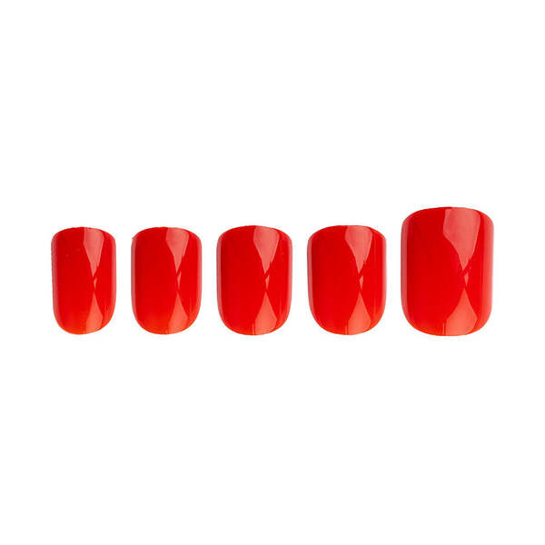 Invogue Bright Red Square Nails - 24er-Pack