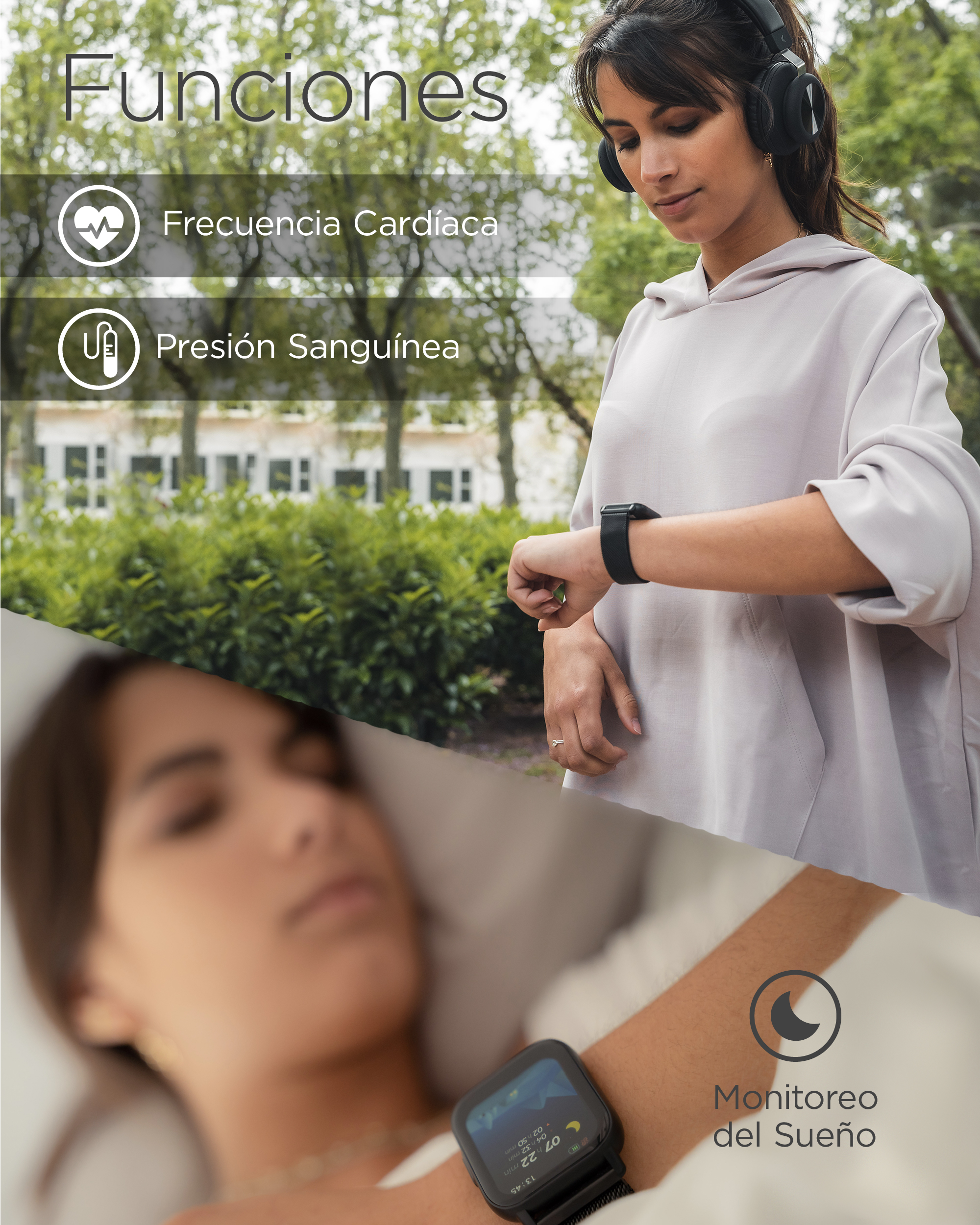 Relógio inteligente Ksix com 2 pulseiras incluídas, tela de 1,69