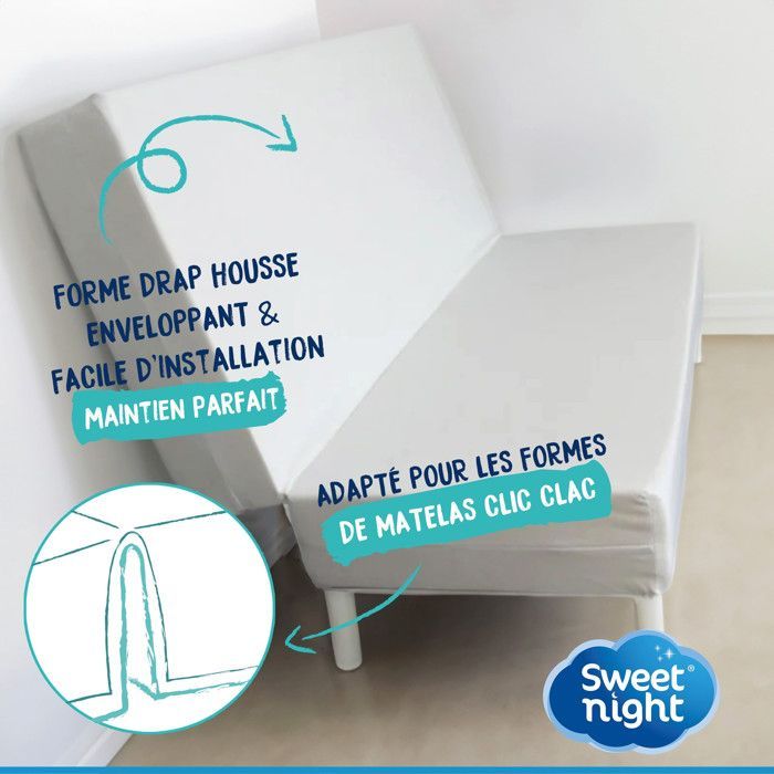 Sweetnight Protège-matelas pour Clic-Clac 130x190 cm - Imperméable, Souple et Silencieux, Lavable 90°C