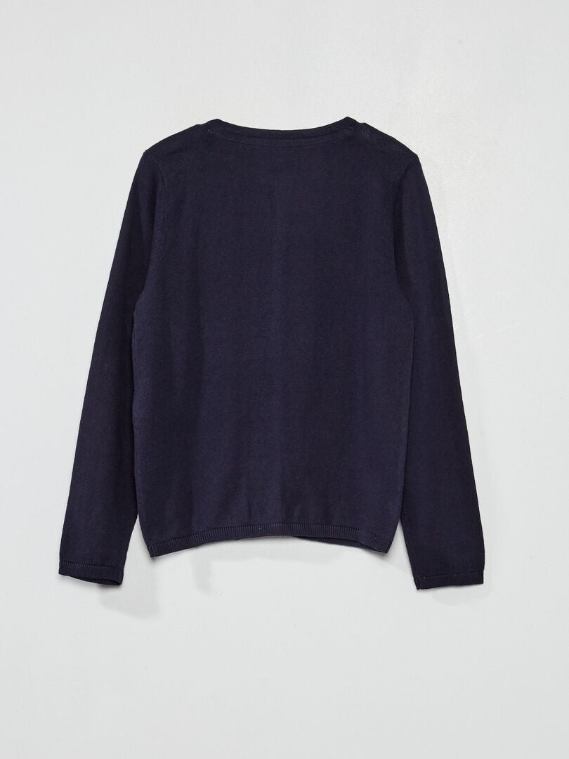 Fijngebreid vest - blauw