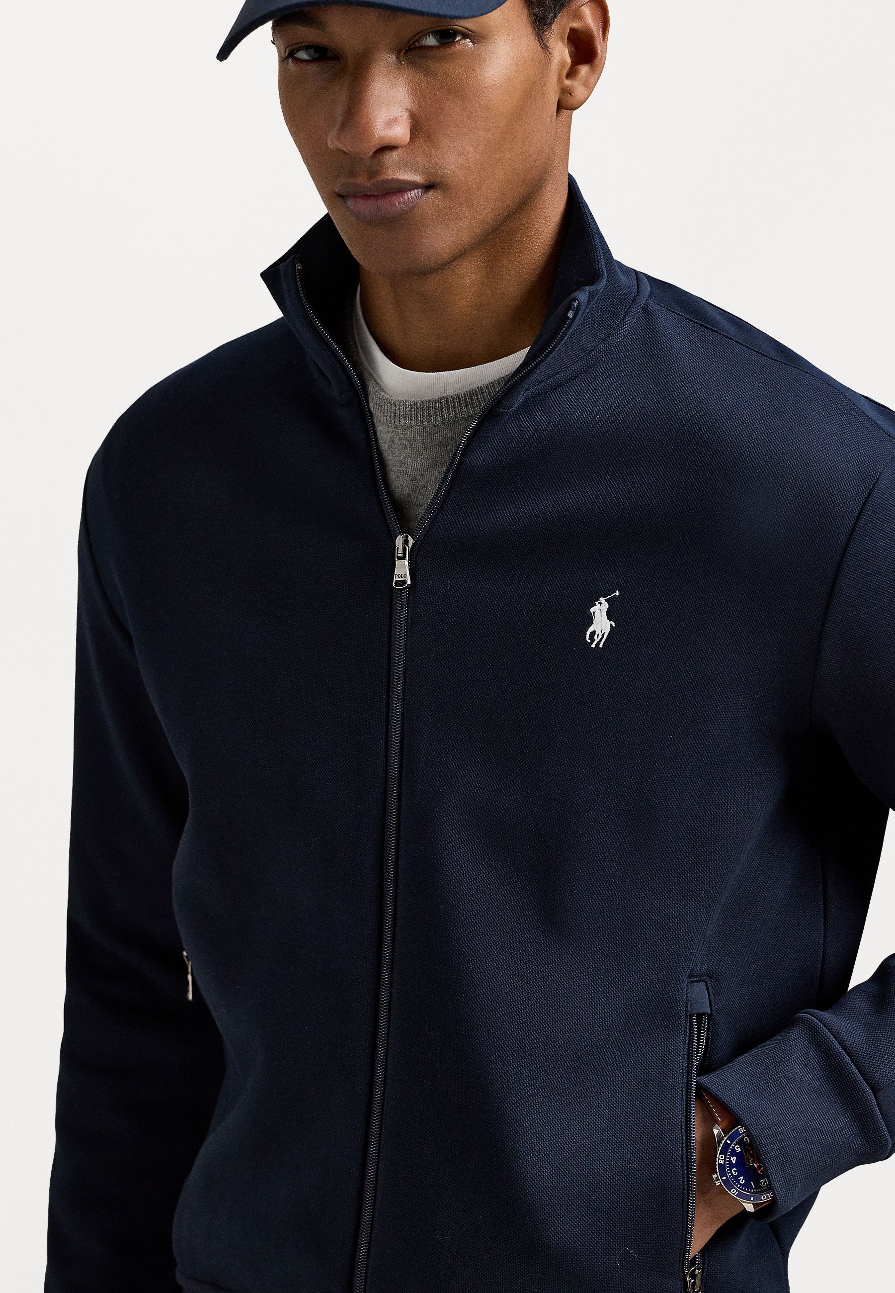 Polo Ralph Lauren dubbelgebreid trainingsjack - Sweatshirt met rits - marineblauw
