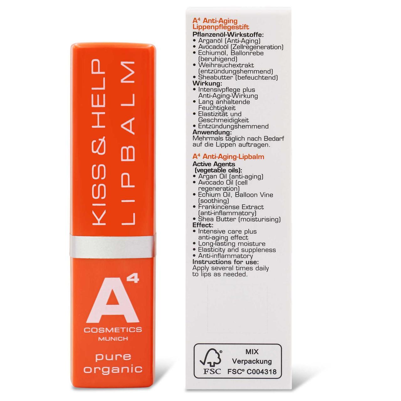 A4 Cosmetics balzam za usne Kiss & Help – 4 g
