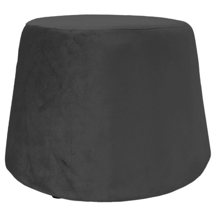 Puf tapizado en terciopelo negro, 31,5 x 34 x 46,5 cm