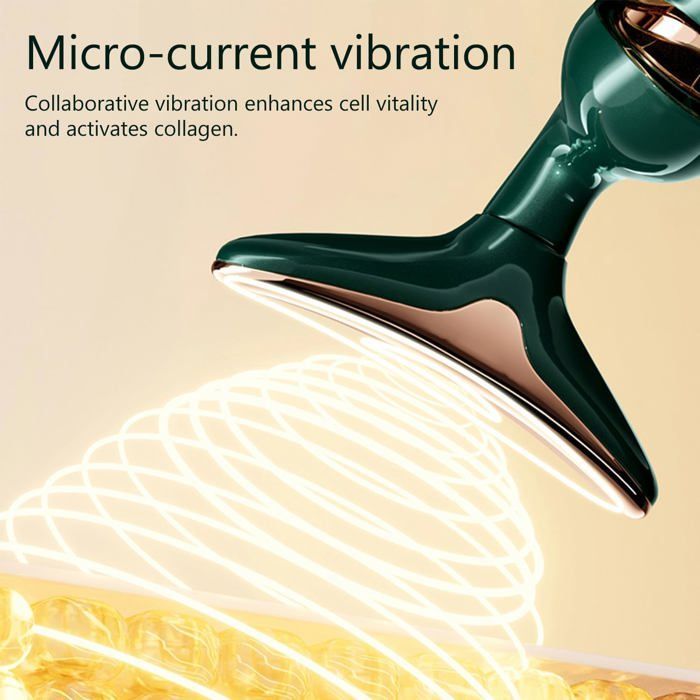 Dispositivo de belleza antiarrugas para rostro, cuello y ojos, masajeador vibratorio 3 en 1 para el cuidado y la reafirmación de la piel.