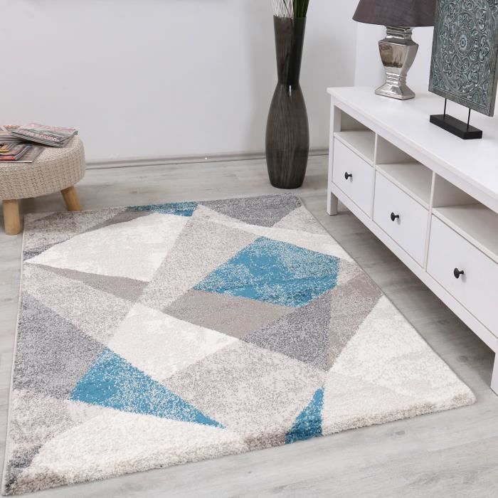 Teppich - VIMODA - Lorenzo - Blau - 80x150 cm - Polypropylen