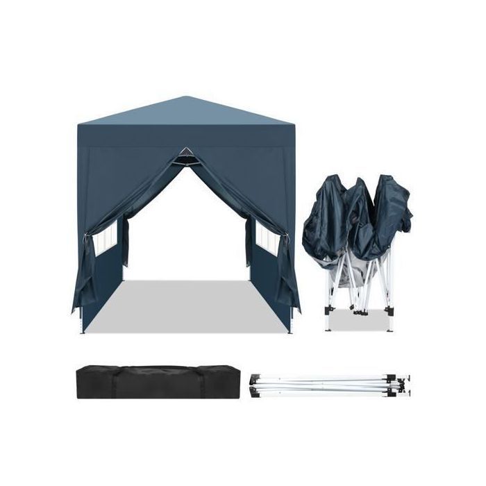 Gazebo da giardino pieghevole a scomparsa 2 x 2 m con 4 pannelli laterali, protezione solare UV 50+, borsa per il trasporto inclusa.