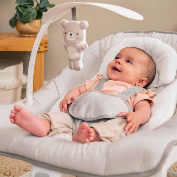 INGENUITY Keep Cozy 3-in-1 Muunneltava vauvan keinutuoli - Linden - 3 asentoa: Irrotettava lelutanko pehmoleluilla, jopa 18 kg