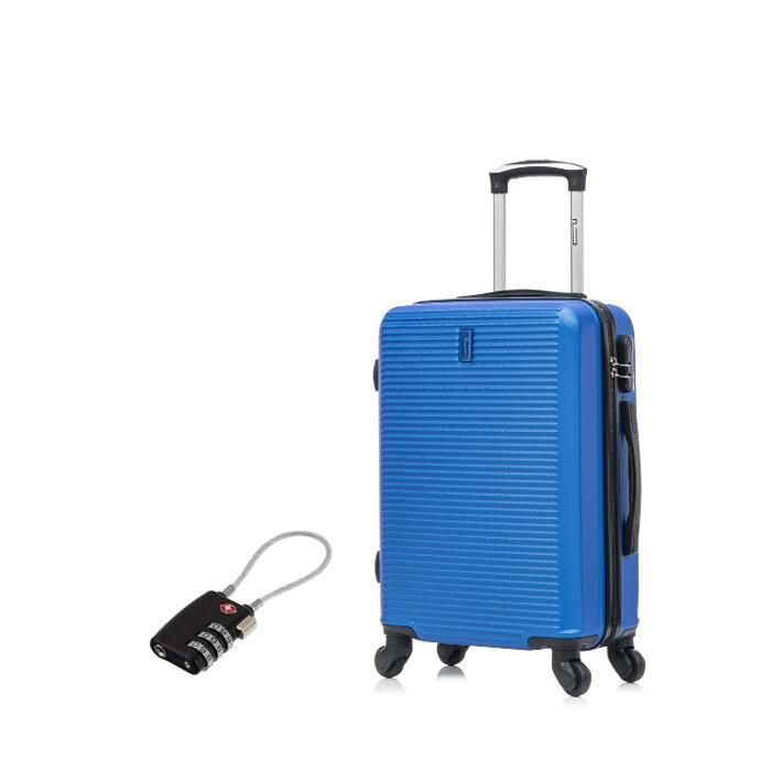 Valigia da cabina 55x35x25cm | Valigia da weekend CELIMS | ABS | Lucchetto | 4 ruote a 360° | Blu