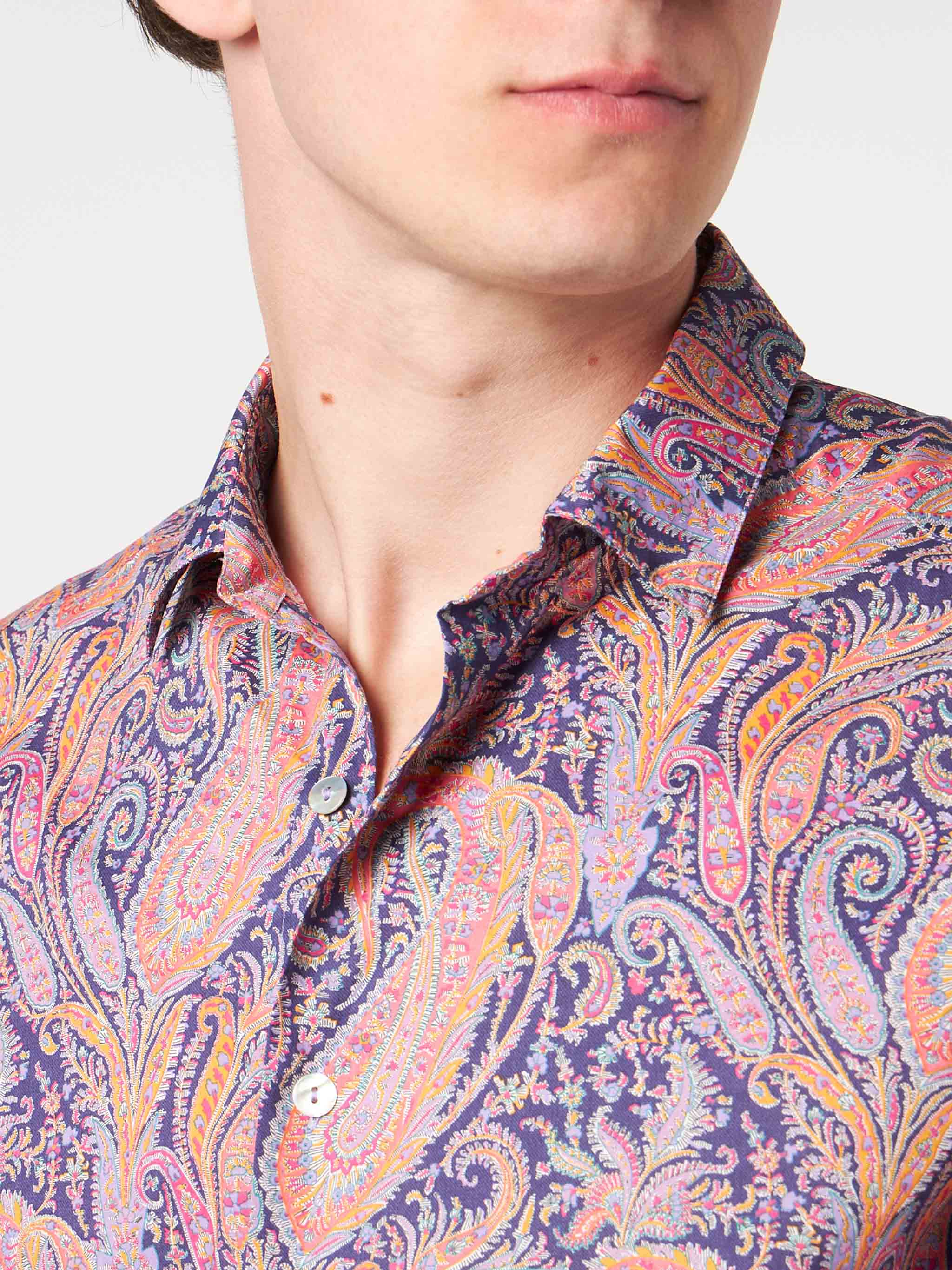 Sikelia katoenen overhemd voor heren met paisleyprint | EDIZ