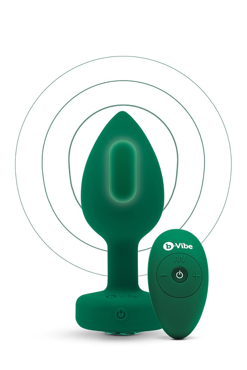 Vibračný kolík B-Vibe, veľkosť M/L, smaragdovo zelený
