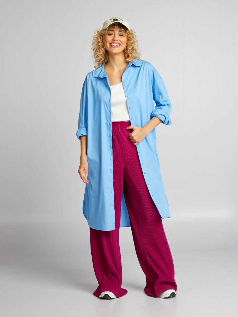 Lange blouse - BLAUW