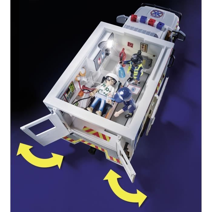PLAYMOBIL 70936 American Ambulance with Paramedics and Injured Person, City Action, The Paramedics