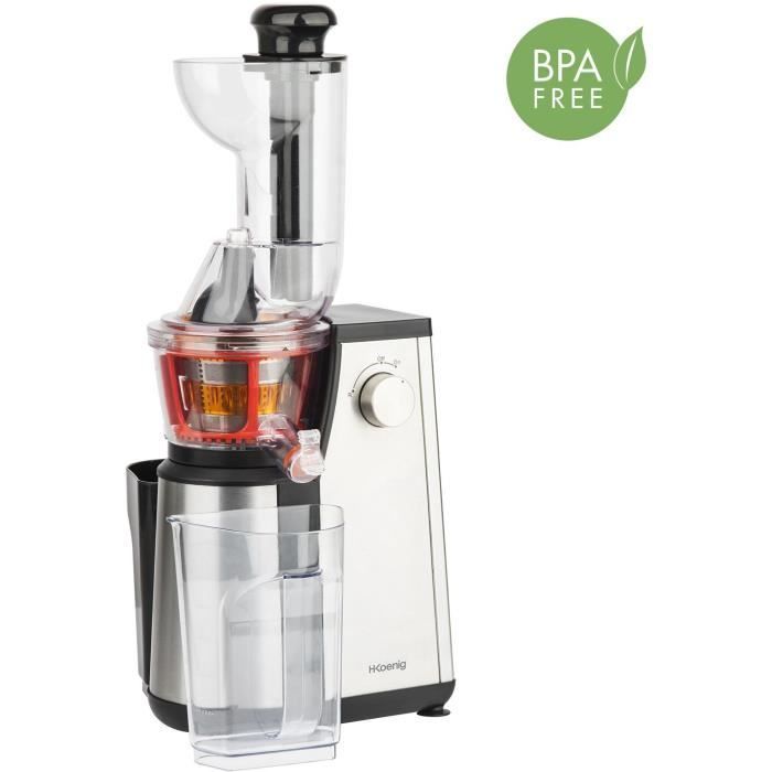 Extracteur de jus vertical Vitalice - HKOENIG - GSX22 - 400 W - 1 L - Inox / Noir