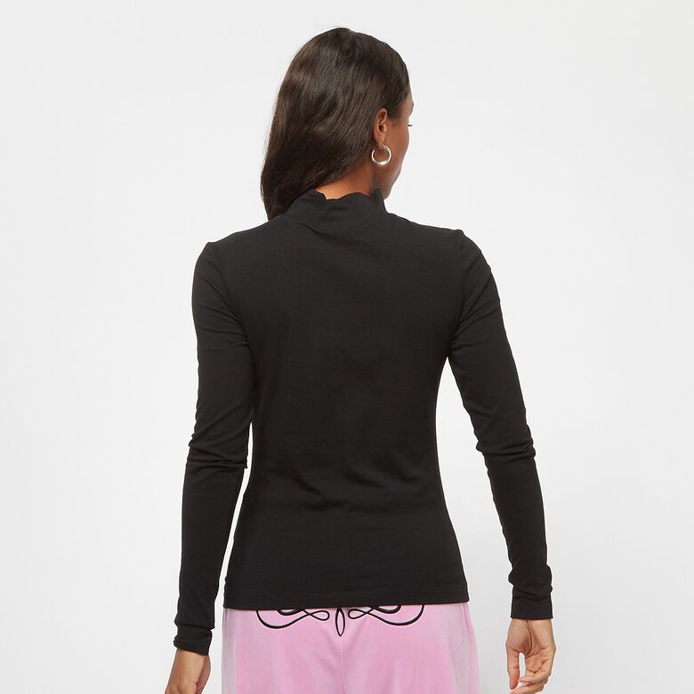 Maglia a maniche lunghe da donna con collo alto e aperture laterali