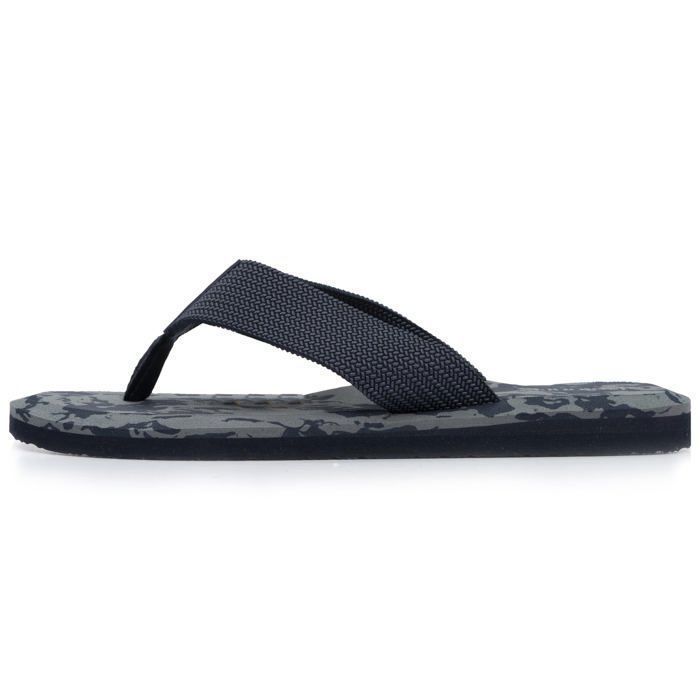 Isotoner Tongs très confortables, tiges larges camo marine homme