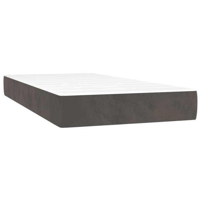 Rete a doghe e materasso - Maison Exclusive - Velluto grigio scuro - 90x200 cm - Massimo relax