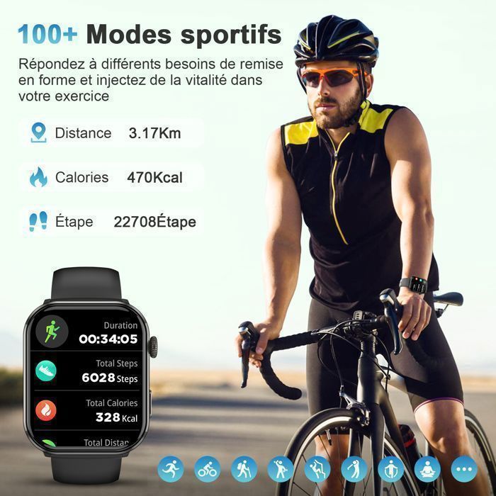 Smartwatch da uomo Blackview con schermo AMOLED da 1,96