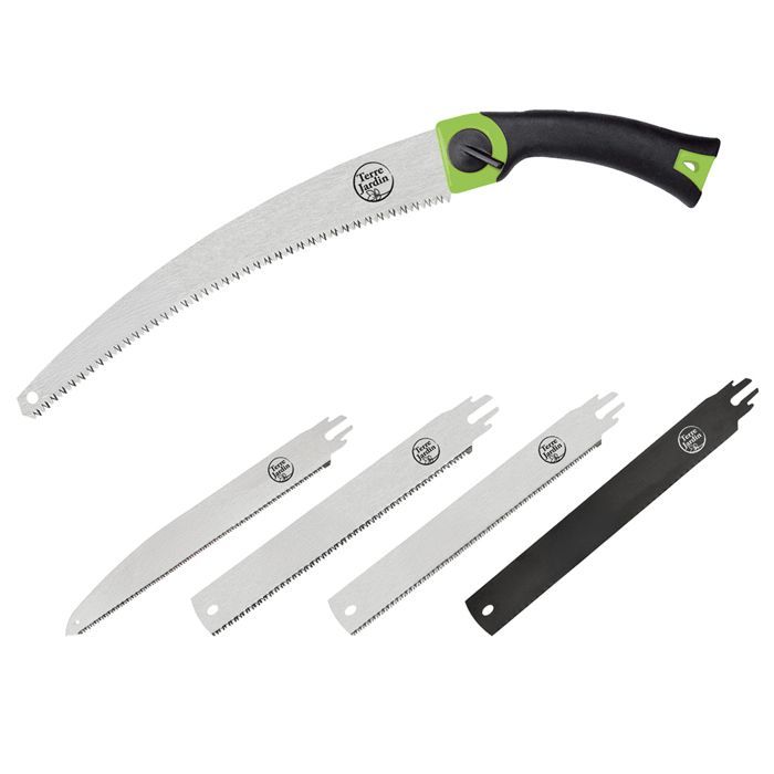 Hand pruner - Multifunctional garden saw with 5 interchangeable blades - Complete kit for garden soil
