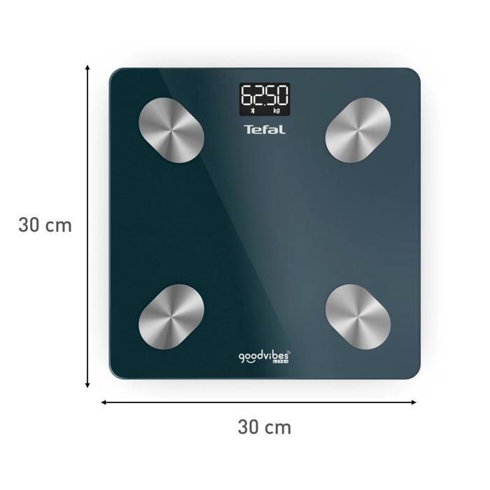 Tefal Connected Scale with 10 Body Composition Indicators, 180 kg Capacity, BM9620S1