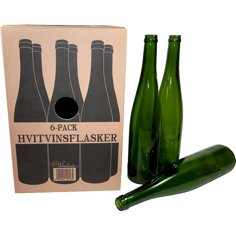 Tomme flasker 6-pakning 0,75 liter, hvitvin