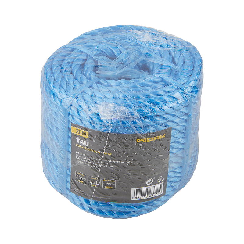 Arbeitsseil 20 m 5 mm, PP blau