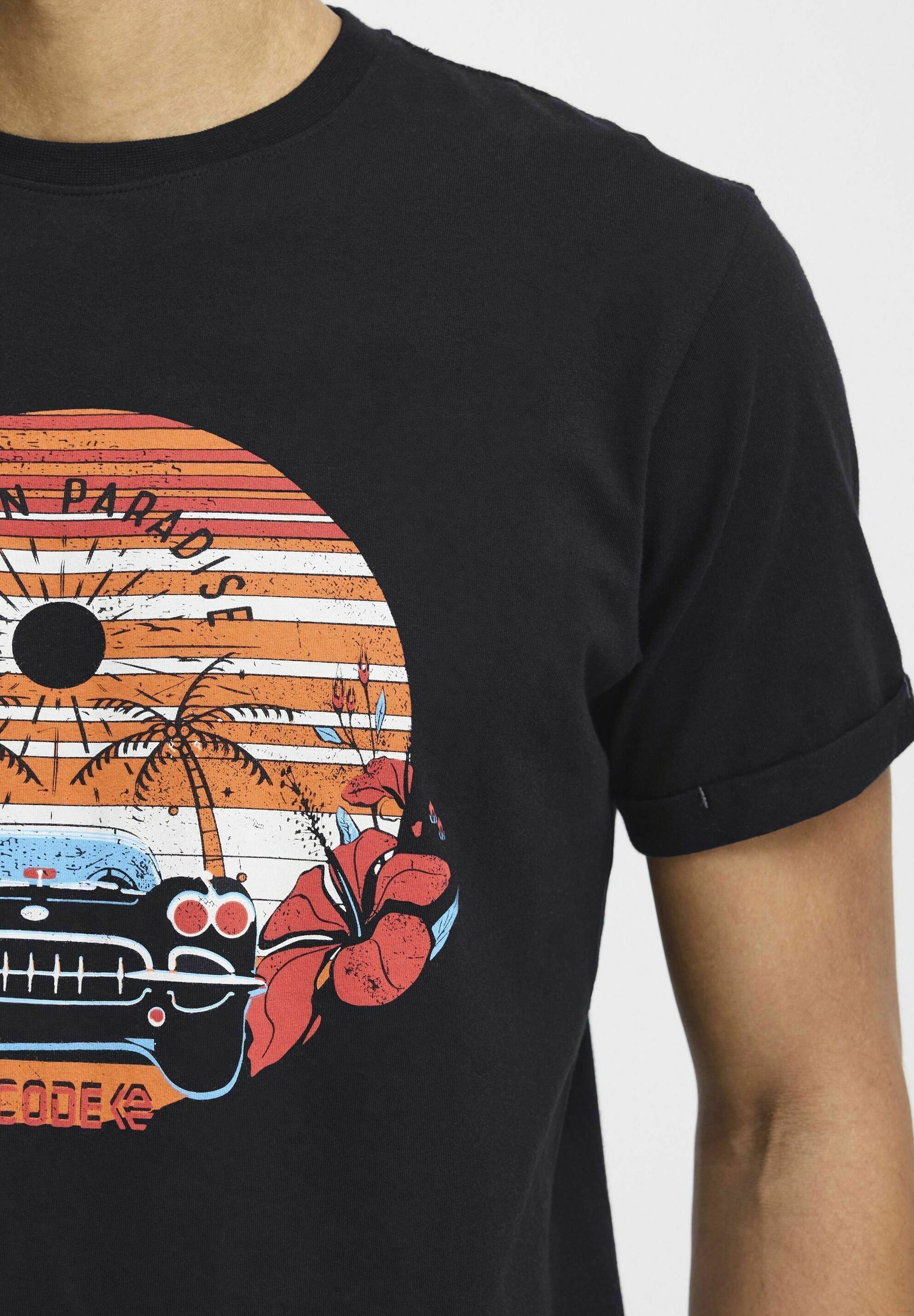 INDICODE JEANS IDDaniel - T-shirt met print - zwart