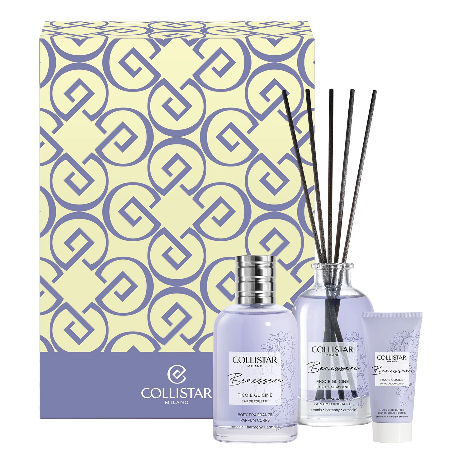 Benessere Cofanetto Benessere Fico e Glicine - Cofanetto Corpo, Eau de Toilette, Cofanetto Profumo Donna