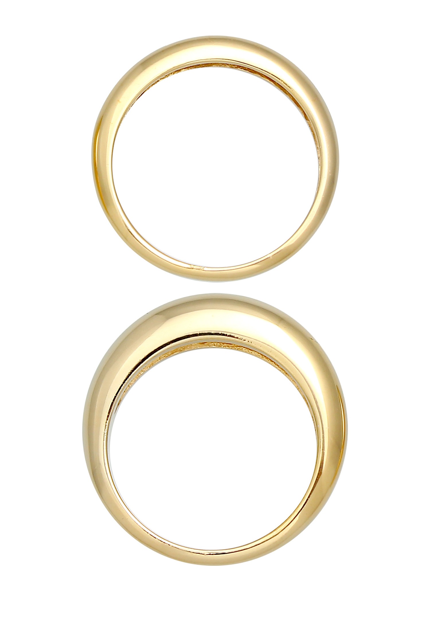 Elli PREMIUM Jeu de bagues pour femmes - Basic Chunky Trend Blogger en argent sterling 925
