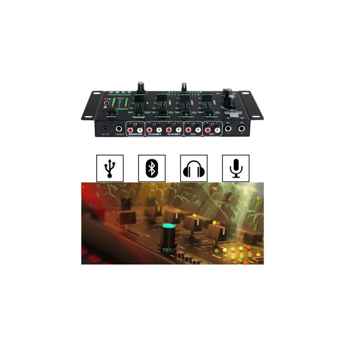 Ibiza DJ300 480W complete karaoke sound system package + Bluetooth mixer + 2 speakers + 2 microphones + 32GB USB flash drive