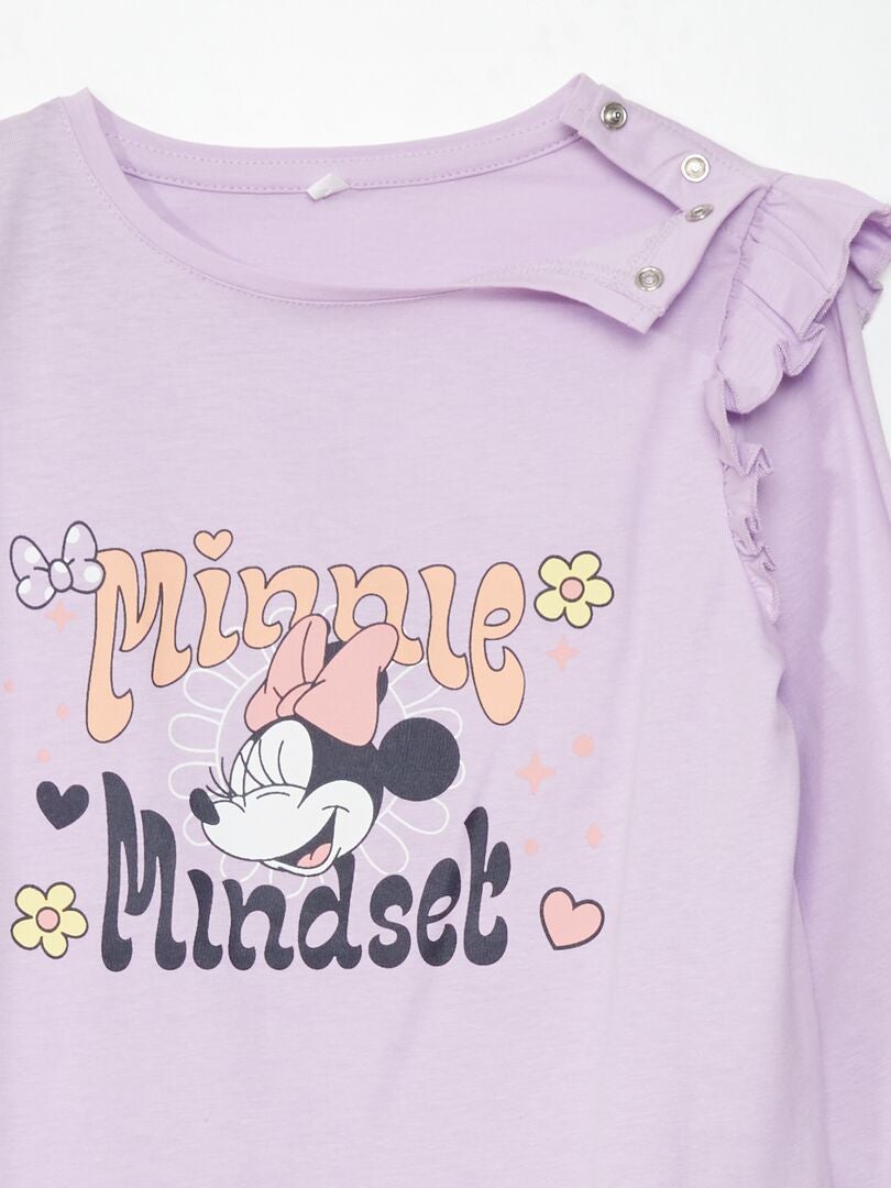 Camiseta de manga larga con volantes de Disney - BLANCA