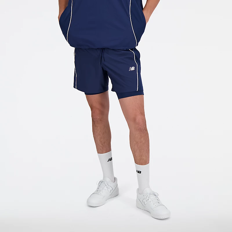 Męskie spodenki do koszykówki na korcie 2 w 1 - NB NAVY