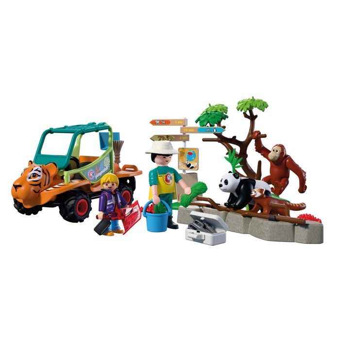 Playmobil 72072 Zoológico: Tratador de animais e veículo