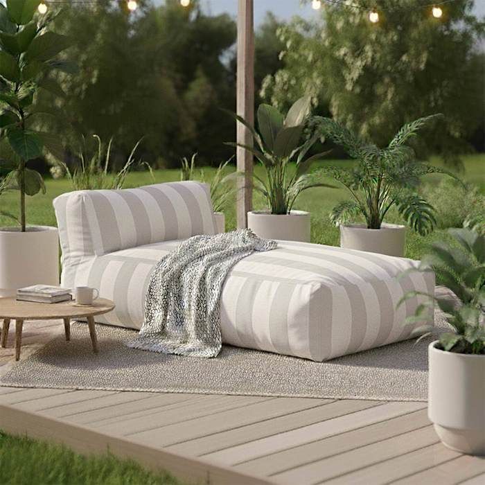 Set di mobili da giardino modulari Mixi a 5 posti a righe beige, Oviala