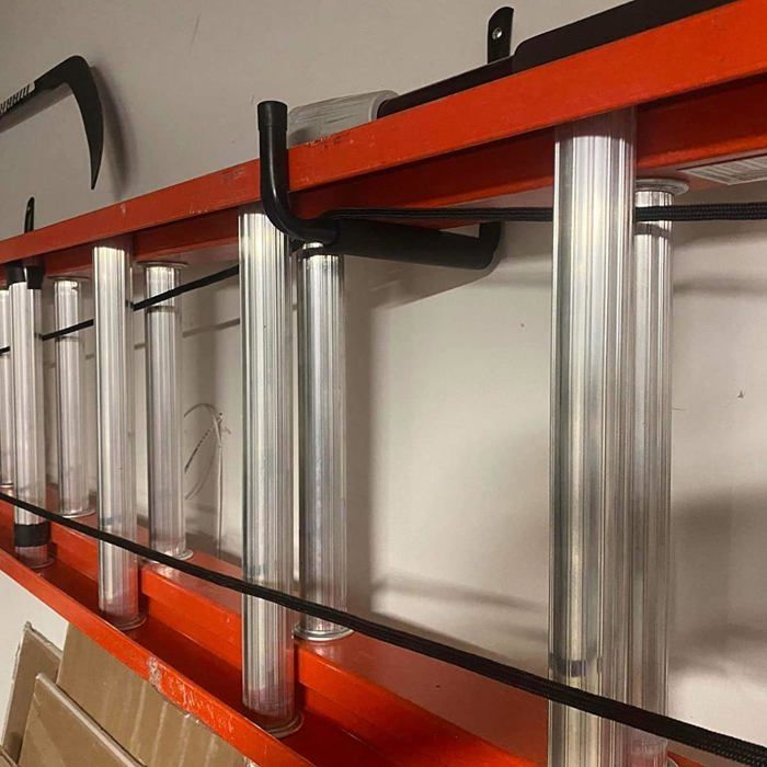 Juego de 6 ganchos de almacenamiento para escalera de garaje de 17 cm, soporte de pared resistente para sillas plegables (19 cm x 17 cm).