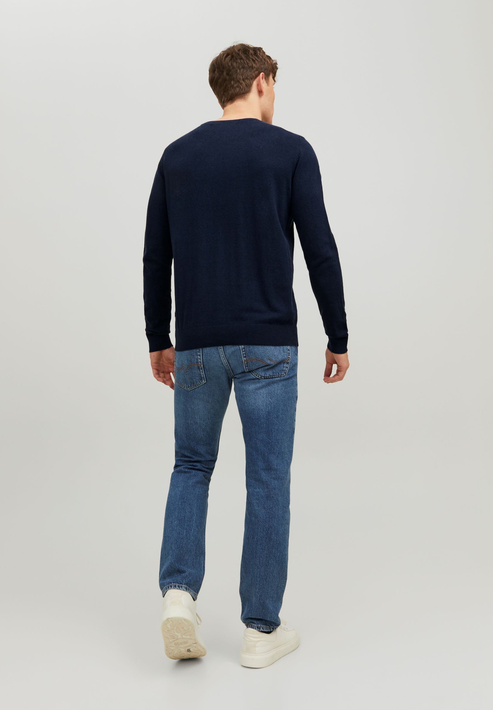 Jack & Jones JJEEMIL CREW NECK - Trui - marineblauwe blazer