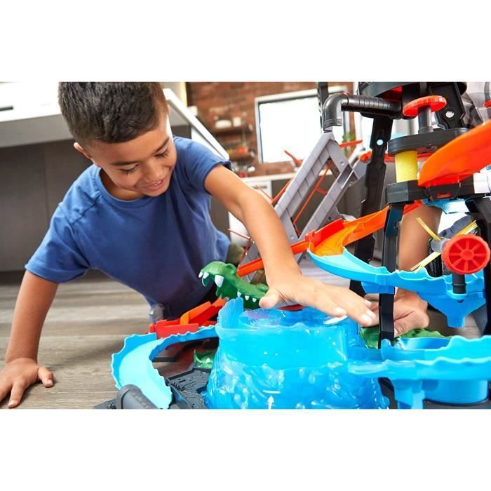 Jouet - Hot Wheels - Station de Lavage Ultime - Changement de couleur - Piste incluse - Ascenseur à manivelle