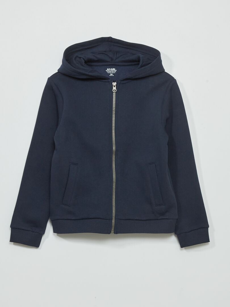 Hoodie met rits - Marineblauw